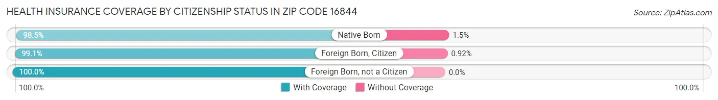 Health Insurance Coverage by Citizenship Status in Zip Code 16844