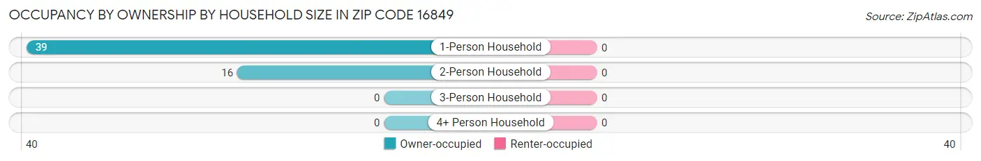 Occupancy by Ownership by Household Size in Zip Code 16849
