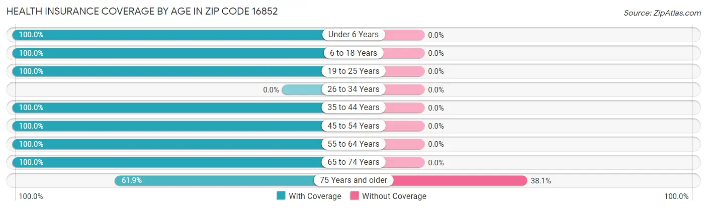 Health Insurance Coverage by Age in Zip Code 16852
