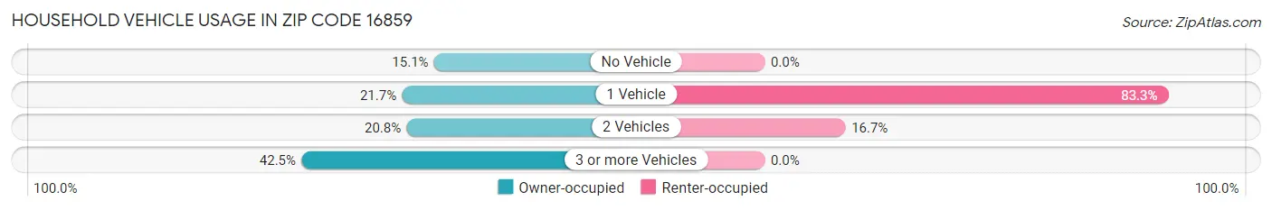 Household Vehicle Usage in Zip Code 16859