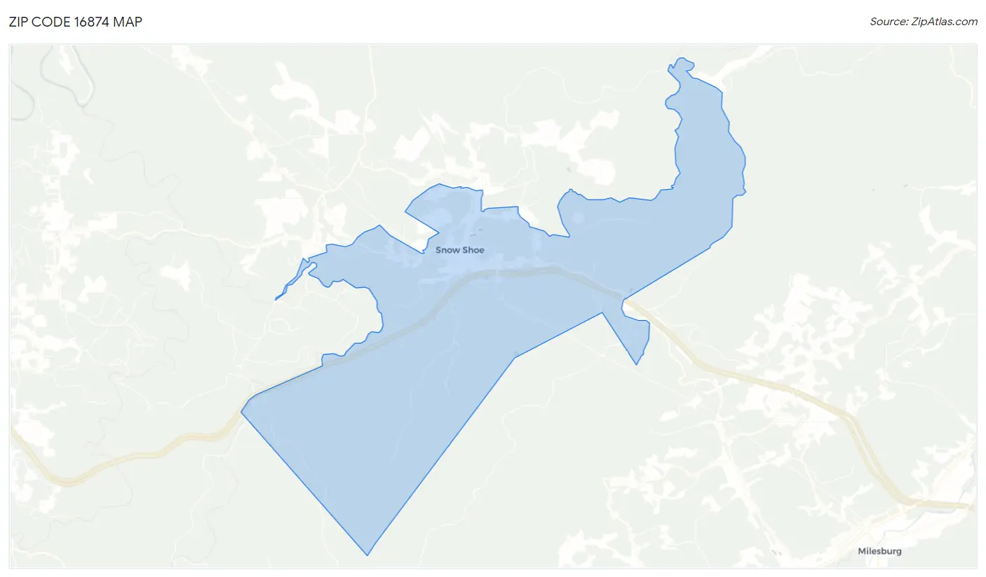 Zip Code 16874 Map