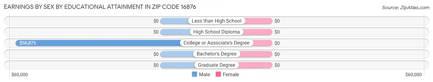 Earnings by Sex by Educational Attainment in Zip Code 16876
