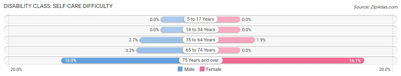 Disability in Zip Code 16878: <span>Self-Care Difficulty</span>