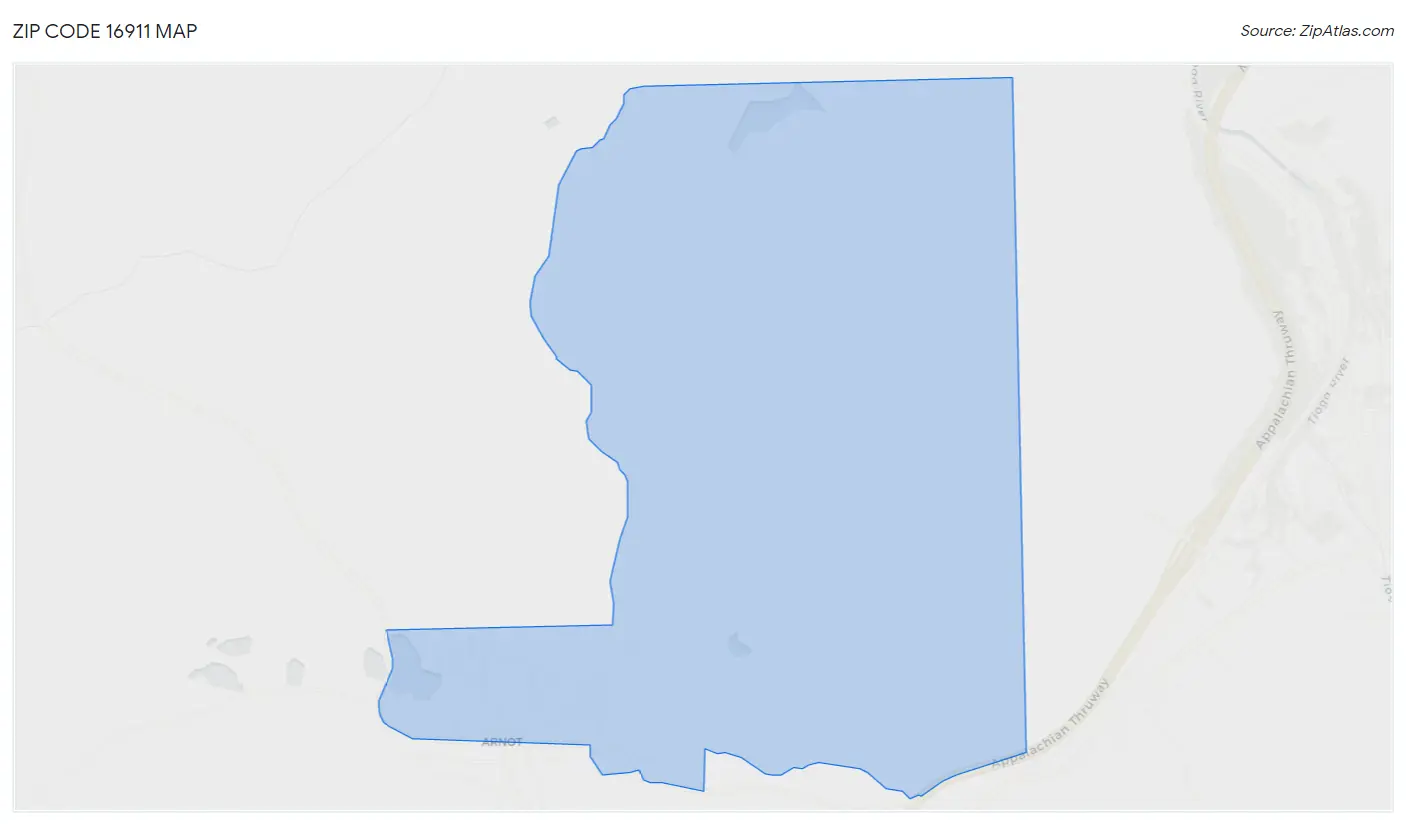 Zip Code 16911 Map