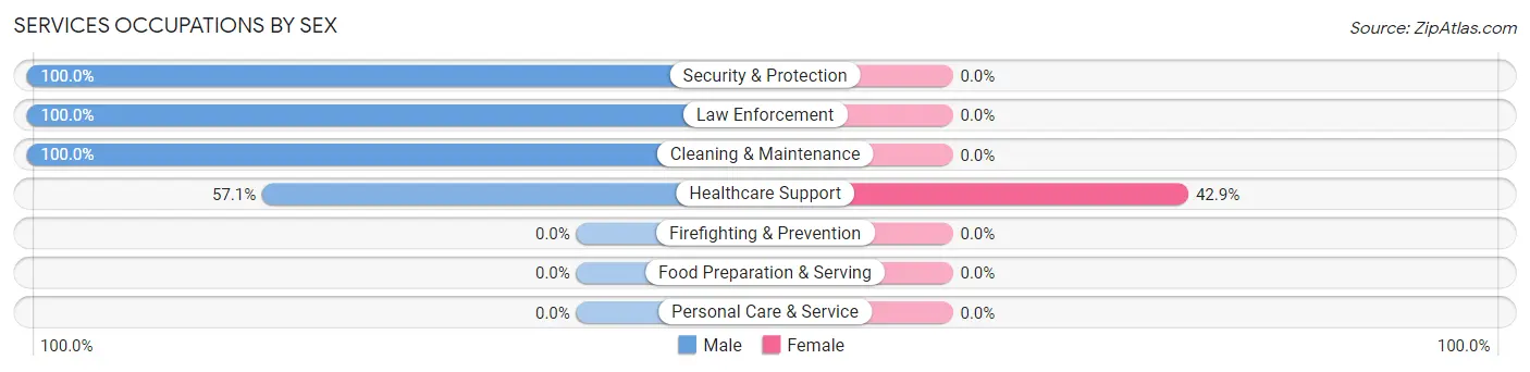 Services Occupations by Sex in Zip Code 16911