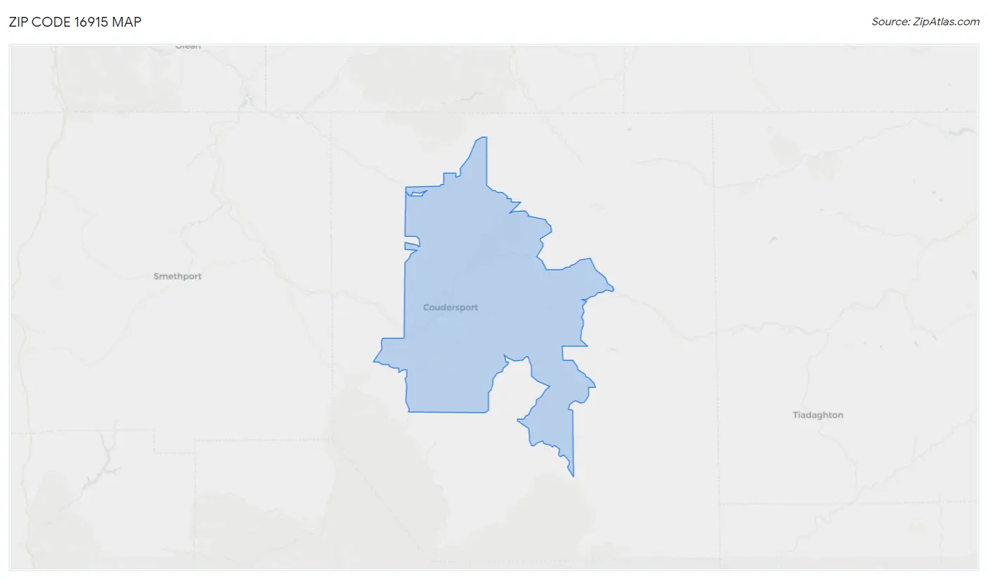 Zip Code 16915 Map