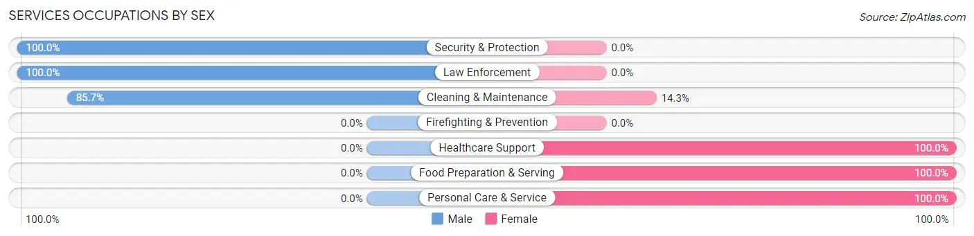 Services Occupations by Sex in Zip Code 16920