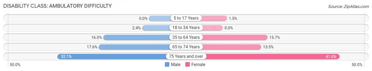 Disability in Zip Code 16928: <span>Ambulatory Difficulty</span>