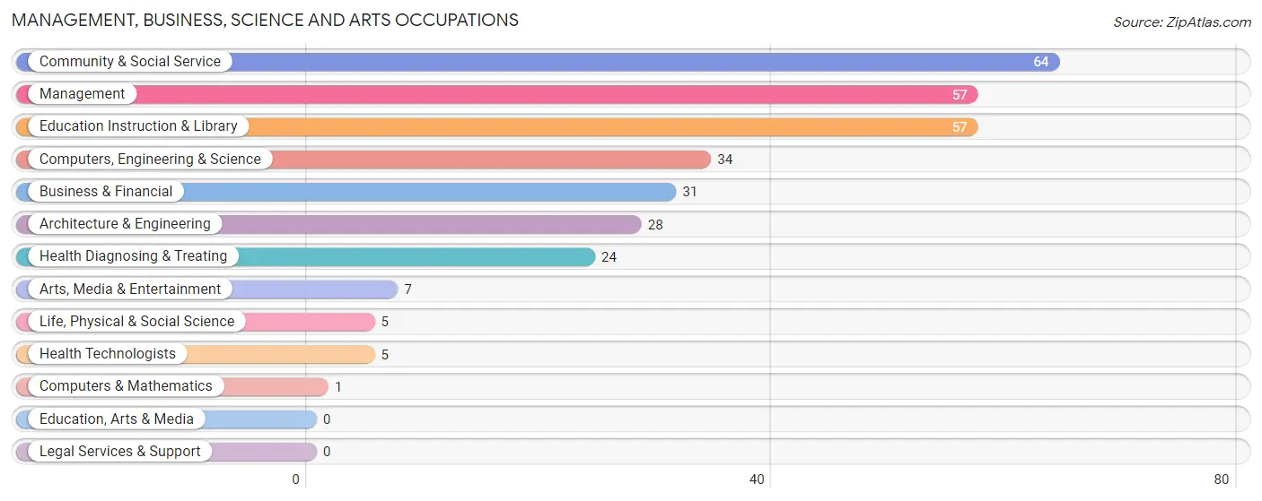 Management, Business, Science and Arts Occupations in Zip Code 16928