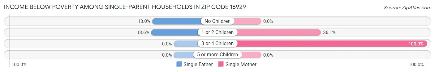Income Below Poverty Among Single-Parent Households in Zip Code 16929