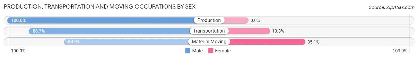 Production, Transportation and Moving Occupations by Sex in Zip Code 16930