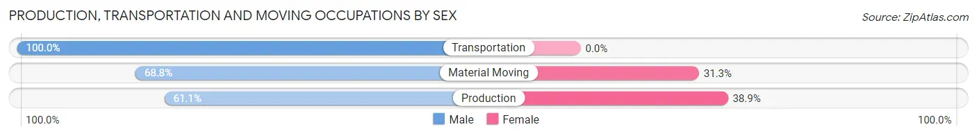 Production, Transportation and Moving Occupations by Sex in Zip Code 16942