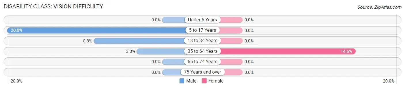 Disability in Zip Code 16943: <span>Vision Difficulty</span>