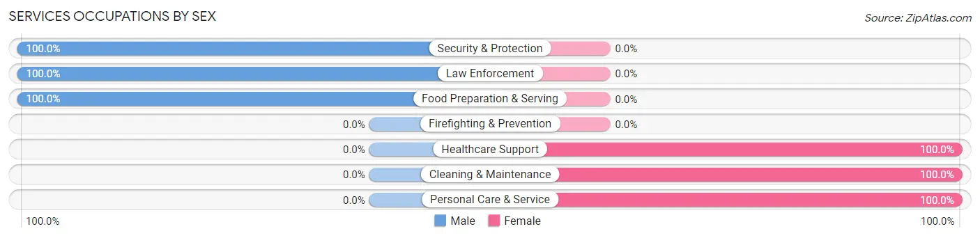 Services Occupations by Sex in Zip Code 17005