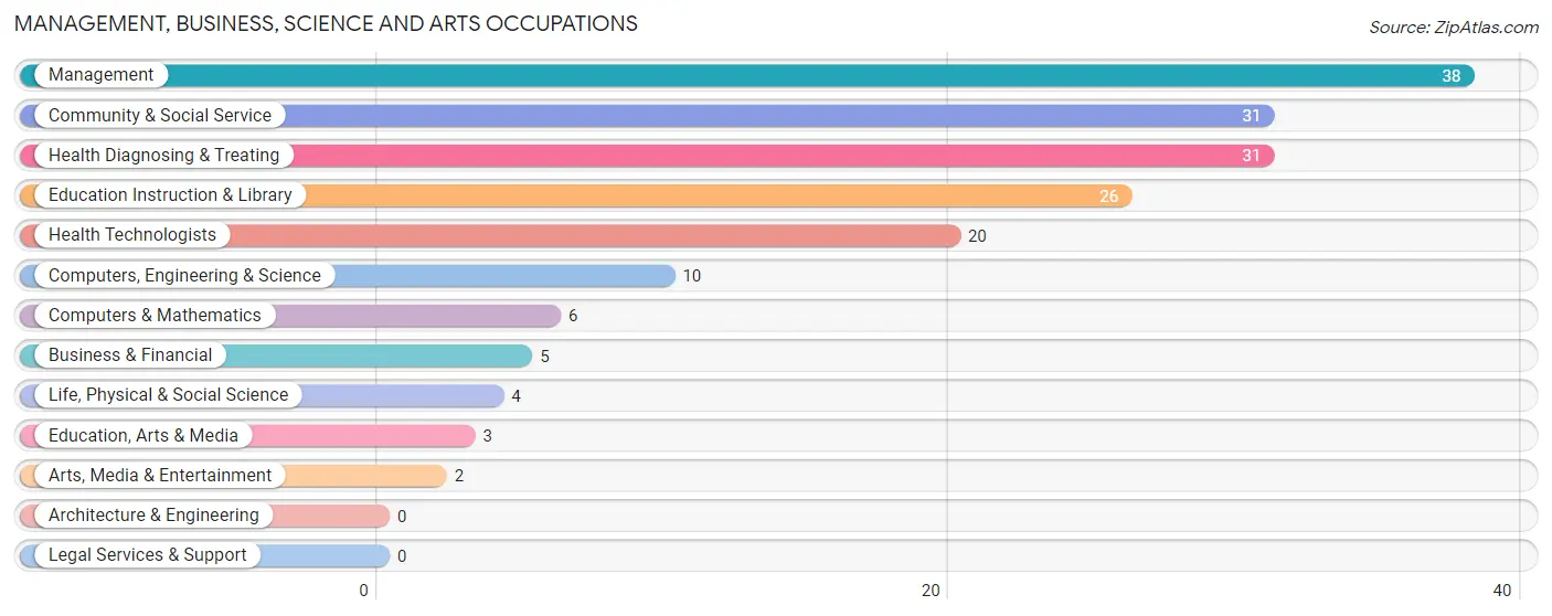 Management, Business, Science and Arts Occupations in Zip Code 17021