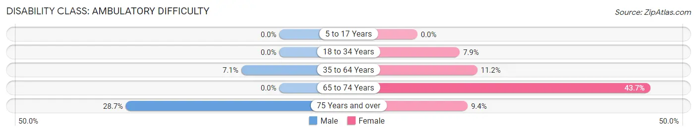 Disability in Zip Code 17034: <span>Ambulatory Difficulty</span>