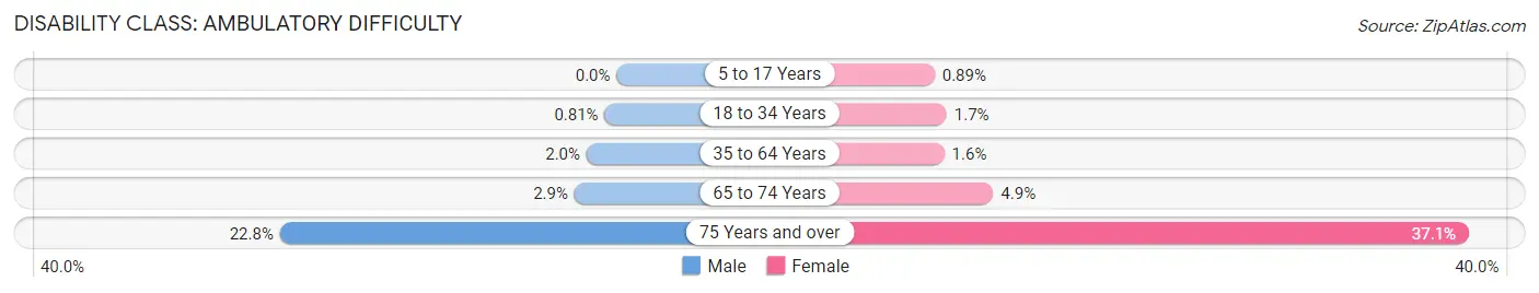 Disability in Zip Code 17036: <span>Ambulatory Difficulty</span>