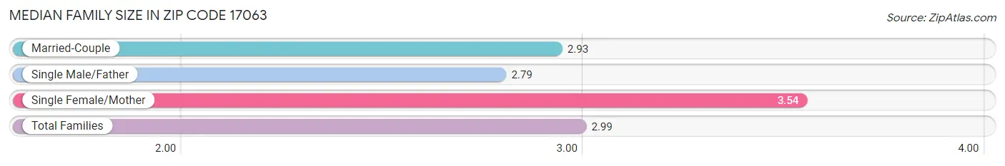 Median Family Size in Zip Code 17063