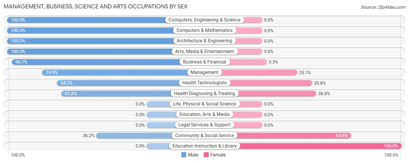 Management, Business, Science and Arts Occupations by Sex in Zip Code 17101
