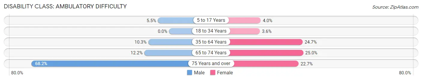 Disability in Zip Code 17103: <span>Ambulatory Difficulty</span>