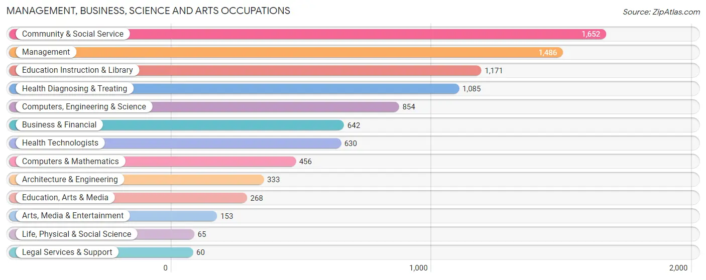 Management, Business, Science and Arts Occupations in Zip Code 17202