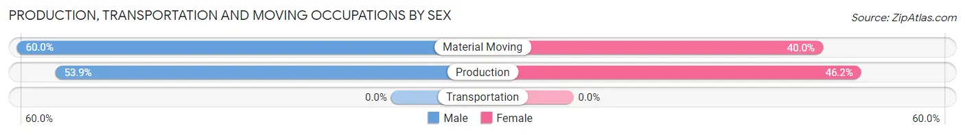 Production, Transportation and Moving Occupations by Sex in Zip Code 17215
