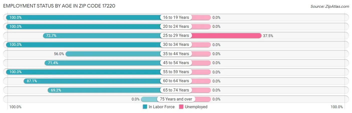 Employment Status by Age in Zip Code 17220