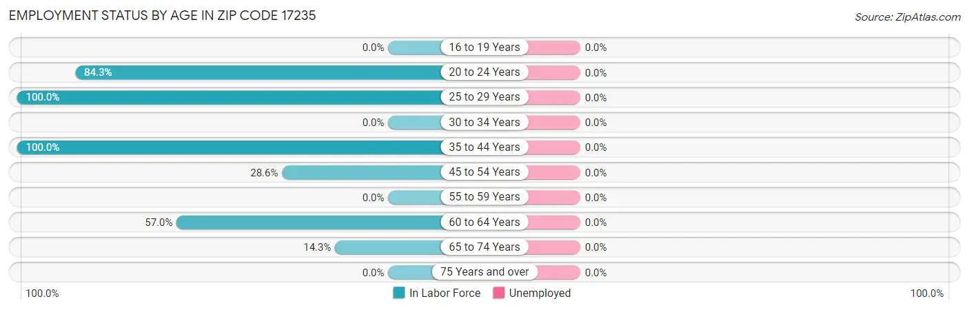 Employment Status by Age in Zip Code 17235