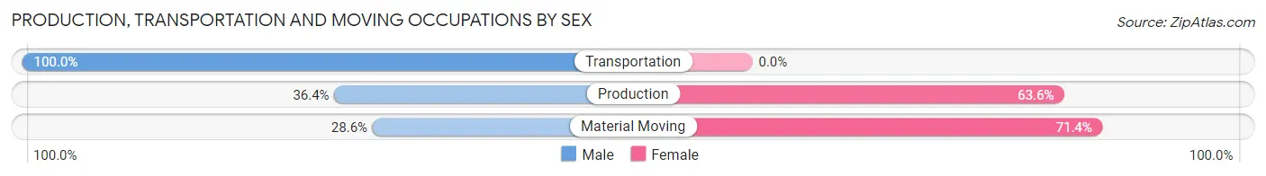 Production, Transportation and Moving Occupations by Sex in Zip Code 17253