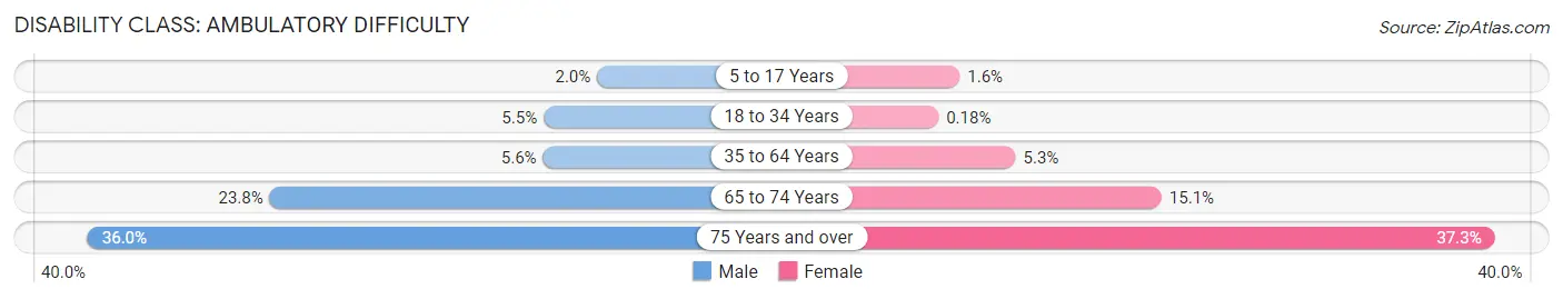 Disability in Zip Code 17319: <span>Ambulatory Difficulty</span>