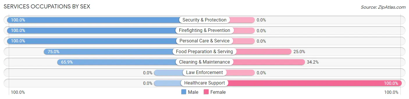 Services Occupations by Sex in Zip Code 17353