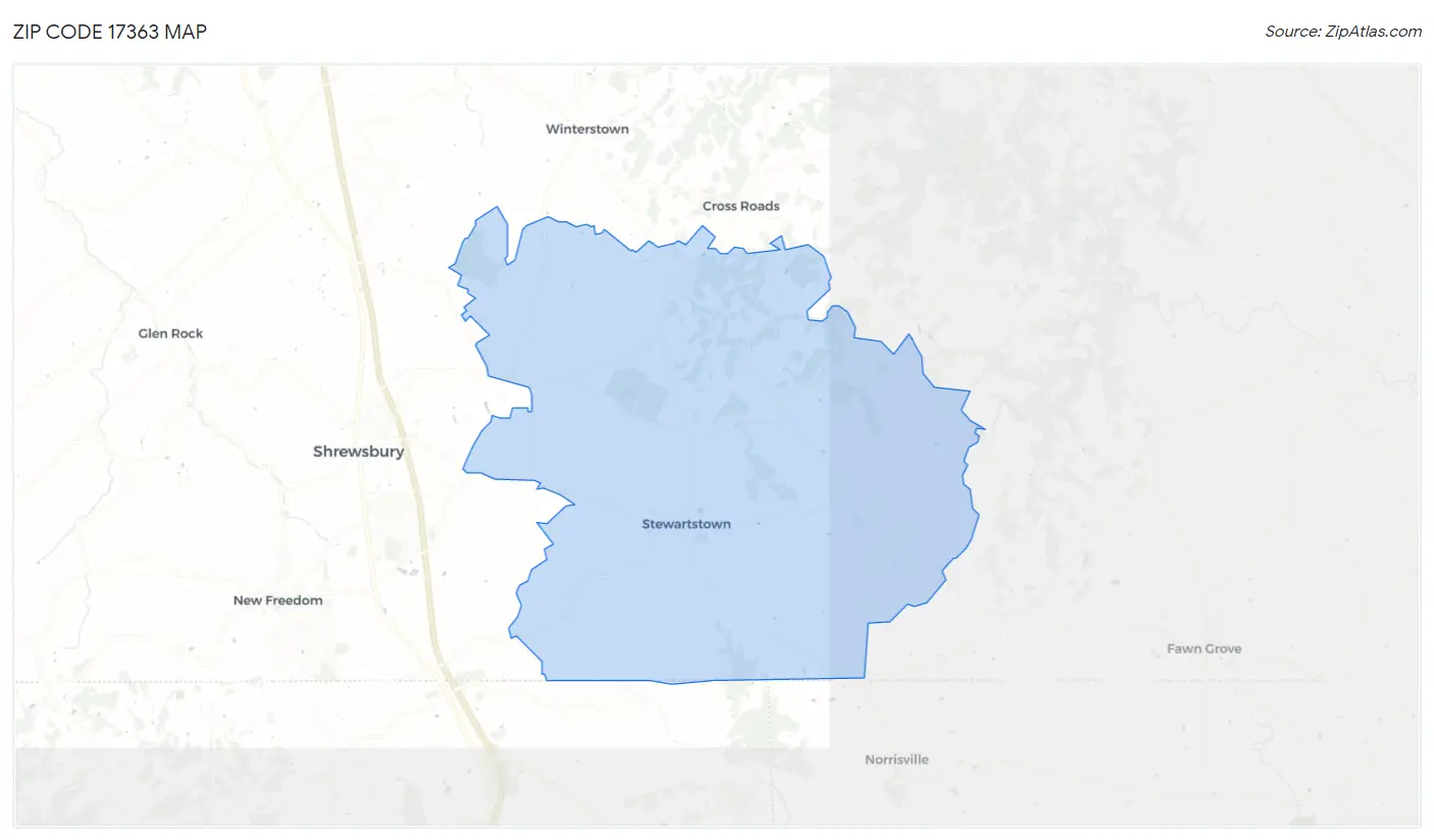 Zip Code 17363 Map