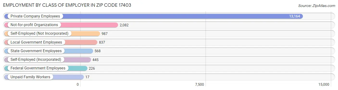 Employment by Class of Employer in Zip Code 17403