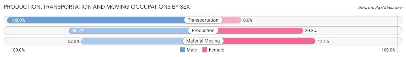 Production, Transportation and Moving Occupations by Sex in Zip Code 17501