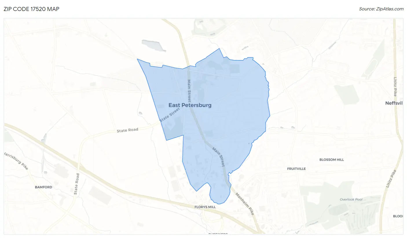 Zip Code 17520 Map