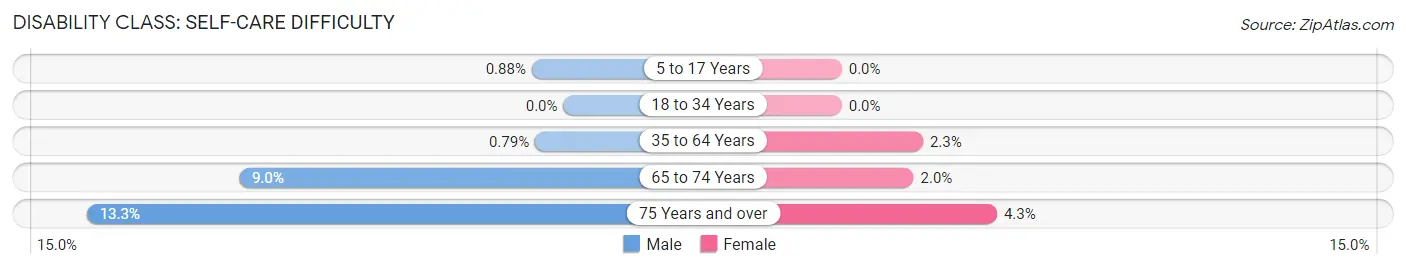 Disability in Zip Code 17540: <span>Self-Care Difficulty</span>