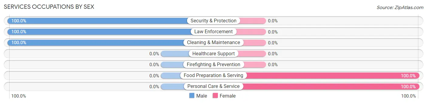 Services Occupations by Sex in Zip Code 17565