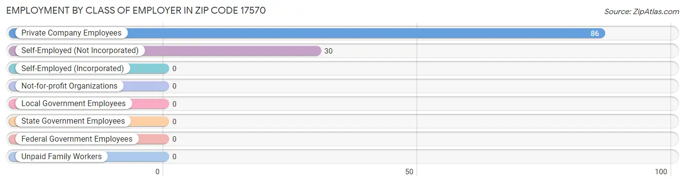 Employment by Class of Employer in Zip Code 17570