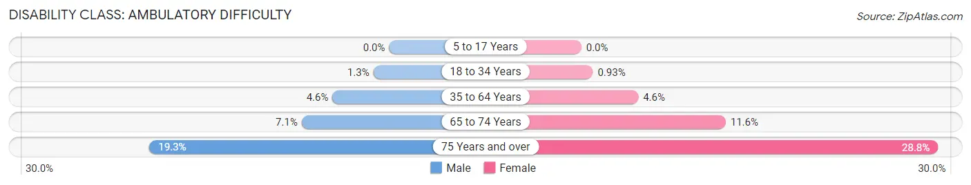 Disability in Zip Code 17603: <span>Ambulatory Difficulty</span>