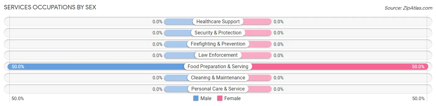 Services Occupations by Sex in Zip Code 17739