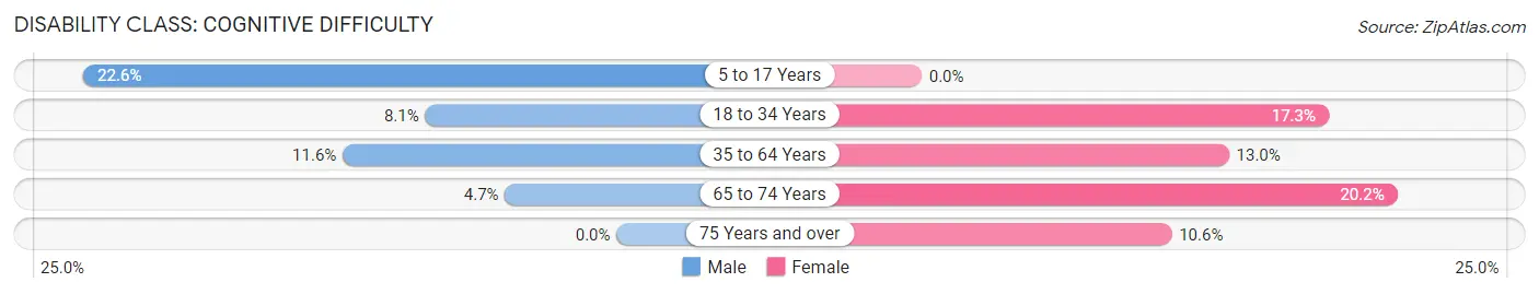 Disability in Zip Code 17851: <span>Cognitive Difficulty</span>