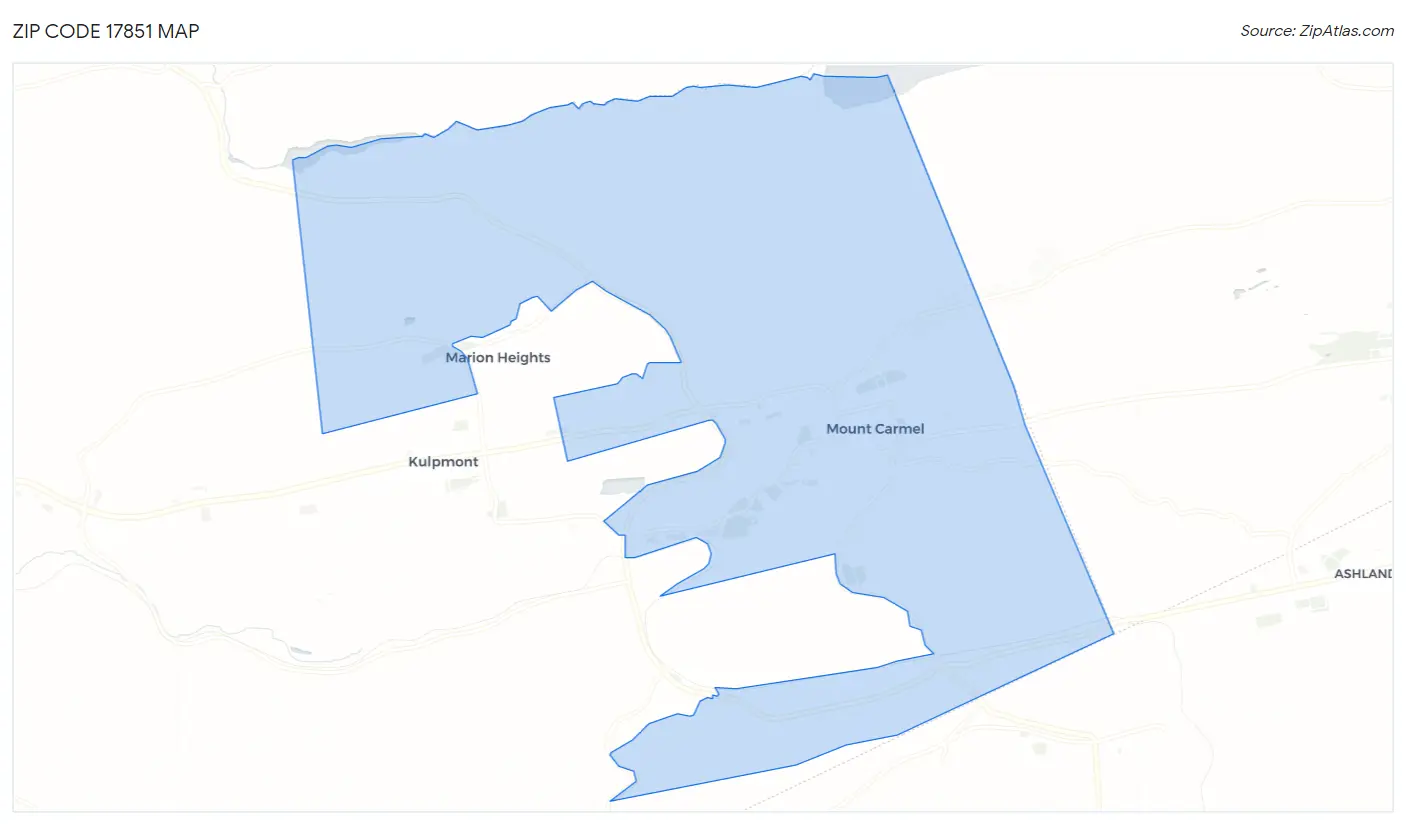 Zip Code 17851 Map