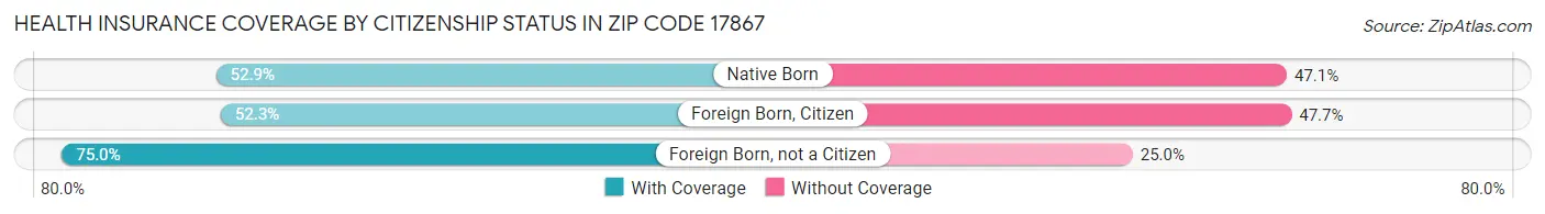 Health Insurance Coverage by Citizenship Status in Zip Code 17867
