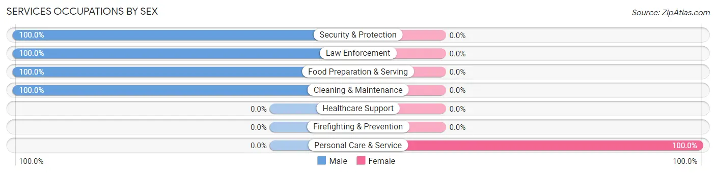 Services Occupations by Sex in Zip Code 17888