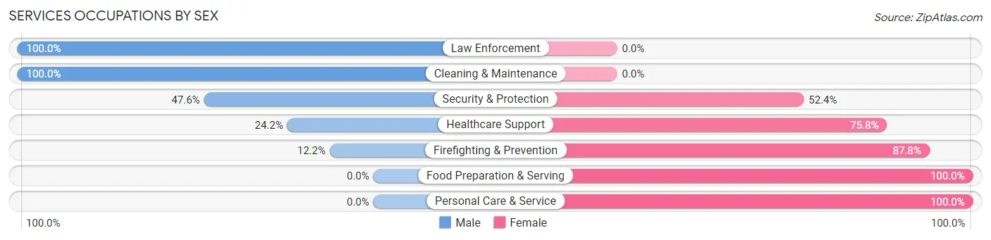Services Occupations by Sex in Zip Code 17931