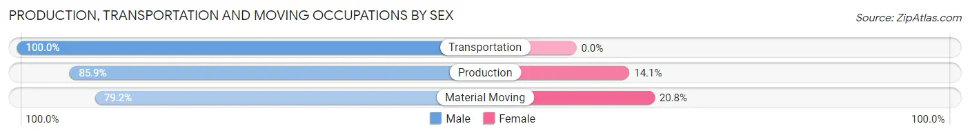 Production, Transportation and Moving Occupations by Sex in Zip Code 17935