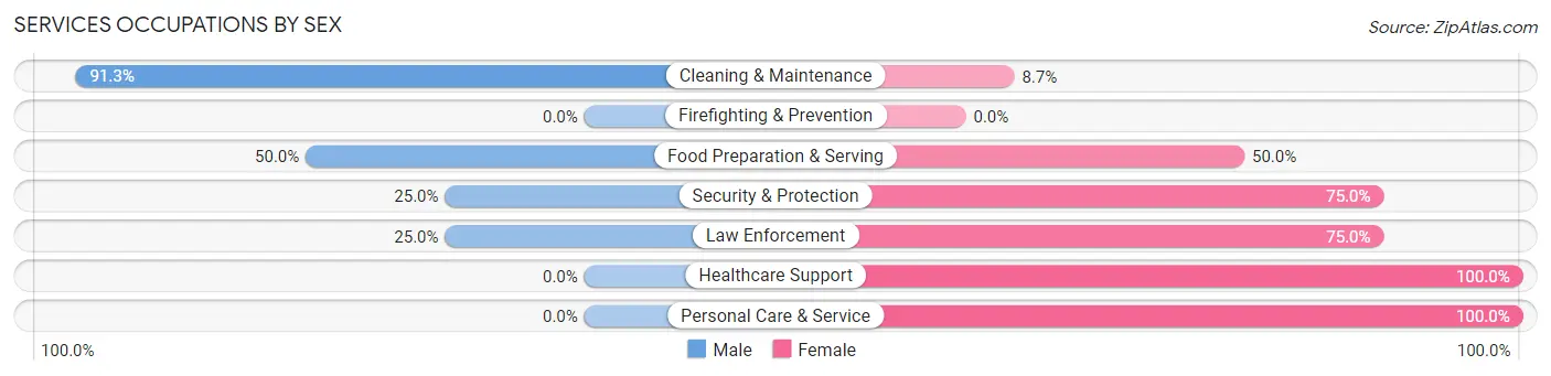 Services Occupations by Sex in Zip Code 17941
