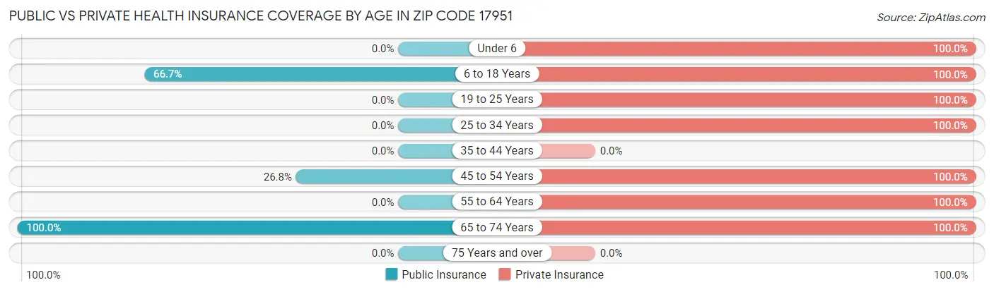 Public vs Private Health Insurance Coverage by Age in Zip Code 17951