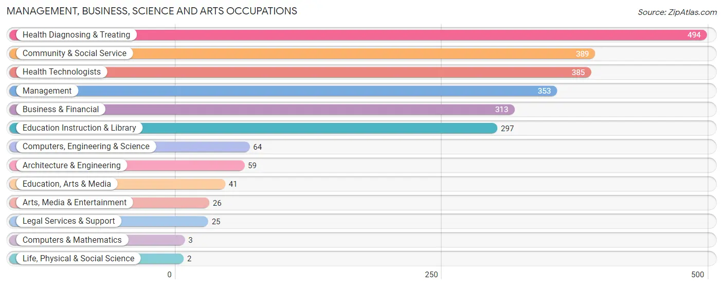 Management, Business, Science and Arts Occupations in Zip Code 17961