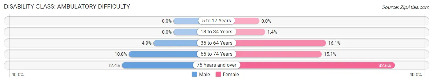 Disability in Zip Code 18229: <span>Ambulatory Difficulty</span>